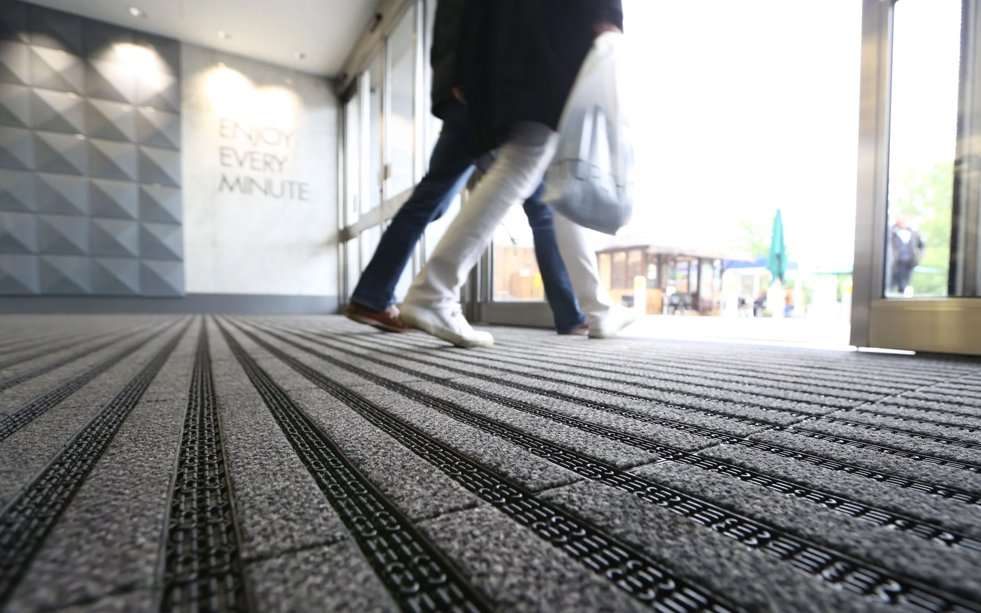 Integra entrance grid installed recess of building entrance